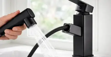 Замена смесителя с вытяжной лейкой