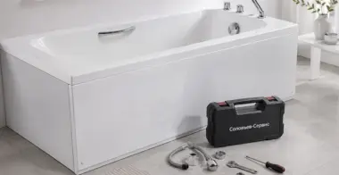 Установка перелива в ванной